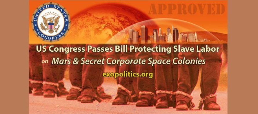 Kongresem USA prochází zákon chránící legalitu práce otroků v koloniích na Marsu
