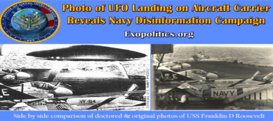 Foto přistání UFO na letadlové lodi – odhalení dezinformační kampaně námořnictva – nekalé informační hry s fotografiemi